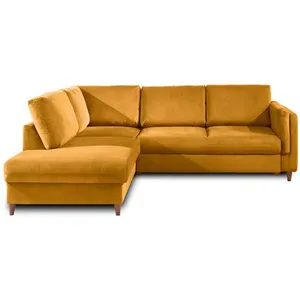 LISA DESIGN Brooke - canapé d'angle gauche - convertible - 5 places - en velours TU