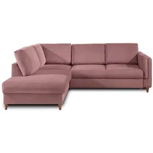 LISA DESIGN Brooke - canapé d'angle gauche - convertible - 5 places - en velours TU pas cher