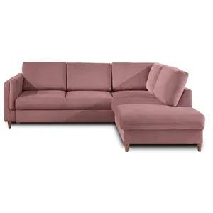 LISA DESIGN Brooke - canapé d'angle droit - convertible - 5 places - en velours TU pas cher
