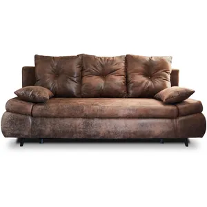 Comparateur de prix : BESTMOBILIER Larson - Canapé droit 3 places convertible - avec coffre de rangement - style industriel TU