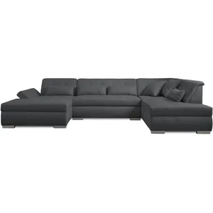 Comparateur de prix : LISA DESIGN Vermont - canapé panoramique d'angle droit - 7 places - xxl - gris foncé