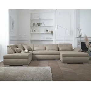 Comparateur de prix : LISA DESIGN Vermont - canapé panoramique d'angle gauche - 7 places - xxl - beige