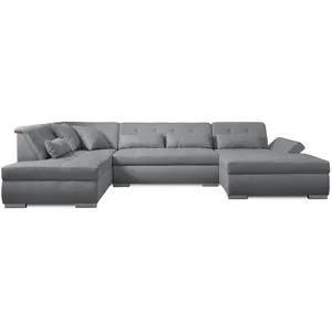 Comparateur de prix : LISA DESIGN Vermont - canapé panoramique d'angle gauche - 7 places - xxl - gris clair