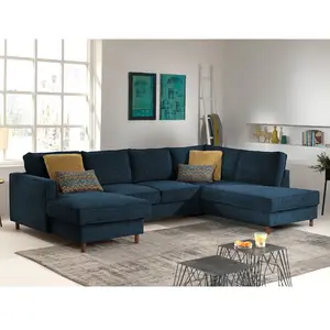Comparateur de prix : LISA DESIGN Jake - canapé panoramique d'angle droit - convertible avec coffre - 7 places - en velours côtelé