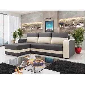 BESTMOBILIER Harvey - canapé d'angle réversible - convertible - avec coffre - en tissu - 4 places - style contemporain pas cher