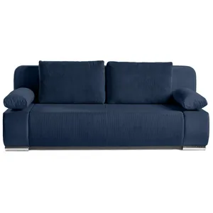 BESTMOBILIER Elio - Canapé 3 places convertible - Bleu marine
