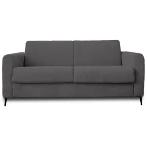Comparateur de prix : LISA DESIGN Canapé droit convertible 3 places en velours côtelé gris foncé