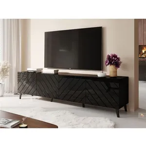 Comparateur de prix : Bestmobilier - Chloe - meuble tv - 200 cm - style contemporain - noir