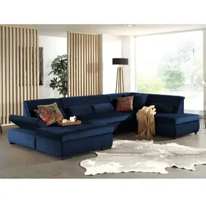 Comparateur de prix : LISA DESIGN Vermont - canapé panoramique d'angle droit - 7 places - XXL - en velours TU