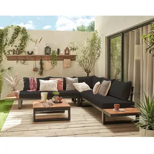 Comparateur de prix : Bestmobilier Salome - Salon de jardin modulable 5 places - Bois et métal