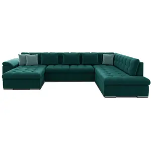 BESTMOBILIER Chuck - canapé panoramique XXL - convertible avec coffre - 7 places - droit TU pas cher