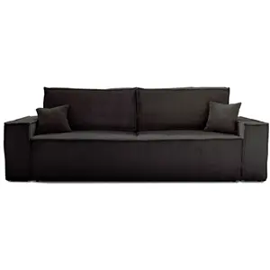 Dellia - canapé 3 places convertible - avec coffre - en velours côtelé - style contemporain - Best Mobilier pas cher