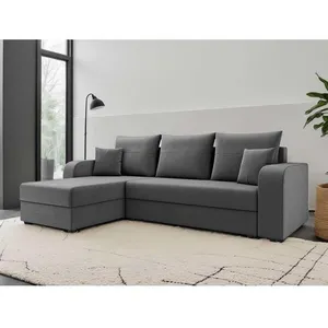 BESTMOBILIER Harvey - canapé d'angle réversible - convertible - avec coffre - en velours - 4 places - style contemporain pas cher