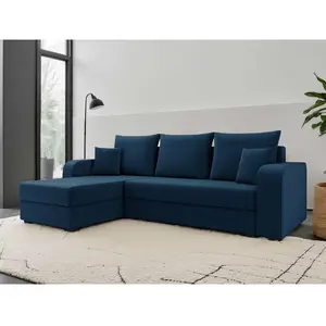 BESTMOBILIER Harvey - canapé d'angle réversible - convertible - avec coffre - en velours - 4 places - style contemporain pas cher