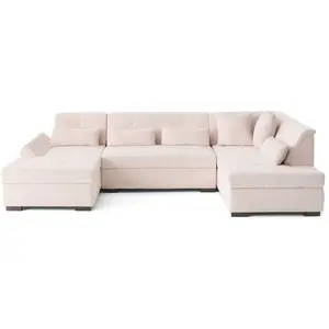 LISA DESIGN Vermont S - canapé panoramique d'angle droit 7 places en velours côtelé TU pas cher