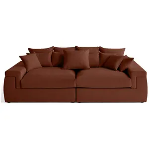 Lisa Design Sergio - canapé 4 places - assise profonde - en tissu - Terracotta pas cher