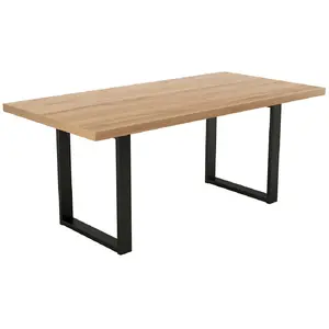 Comparateur de prix : LISA DESIGN Jessie - table à manger - chêne et hêtre massif - 180 cm - Bois / Noir