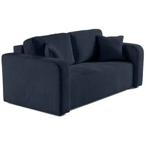 BESTMOBILIER Miro - canapé droit 2 places - en velours texturé - Bleu pas cher