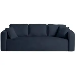BESTMOBILIER Miro - canapé droit 3 places - convertible avec coffre - en velours texturé TU
