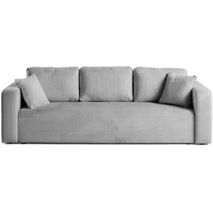 BESTMOBILIER Miro - canapé droit 3 places - convertible avec coffre - en velours texturé - Gris
