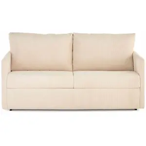 Comparateur de prix : Bestmobilier Ottawa - canapé 3 places convertible couchage quotidien matelas 12 cm en velours côtelé