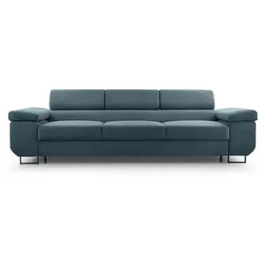 BESTMOBILIER Pablo - canapé 3 places - convertible avec têtières réglables - en velours côtelé pas cher