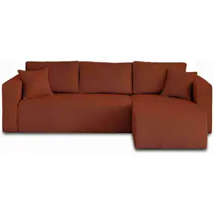 BESTMOBILIER Topaze - Canapé d'angle réversible 4 places - Terracotta pas cher