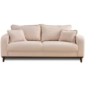 LISA DESIGN Albane - canapé 3 places - en velours côtelé - Beige pas cher