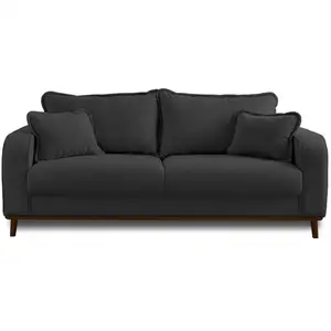 LISA DESIGN Albane - canapé 3 places - en velours côtelé - Gris foncé pas cher