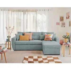 BESTMOBILIER Astoria - canapé d'angle réversible 4 places - convertible avec coffre - en tissu texturé TU pas cher