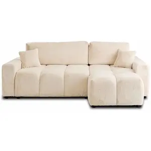 Canapé d'angle convertible 4 places en fausse fourrure pas cher