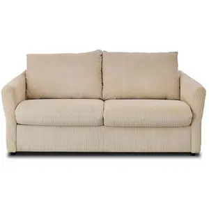 Comparateur de prix : BESTMOBILIER Maho - canapé 2 places convertible - couchage quotidien - matelas 11 cm - en velours côtelé - Beige