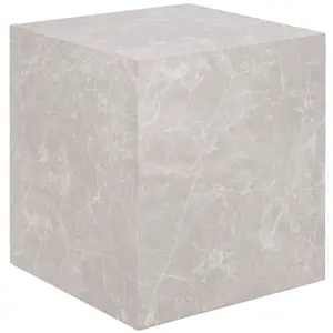 Comparateur de prix : Bout de canapé Pula - Effet marbre - 40 cm - Beige - Lisa Design