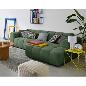 Comparateur de prix : LISA DESIGN Ray - canapé d'angle droit - 4 places - en tissu texturé - Vert