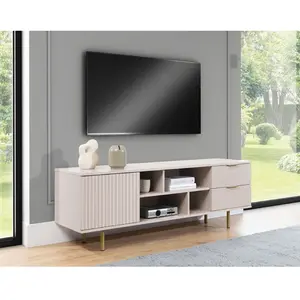 Comparateur de prix : BESTMOBILIER Monica - meuble TV - beige - 150 cm - Beige