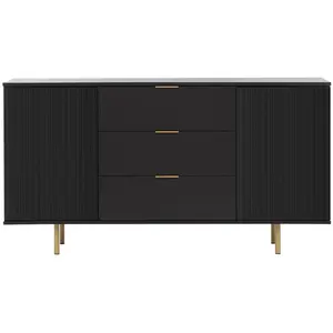 Comparateur de prix : BESTMOBILIER Monica - buffet - noir - 150 cm - Noir