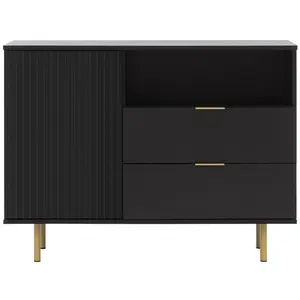 BESTMOBILIER Monica - buffet - noir - 107 cm - Noir