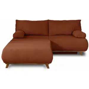 BESTMOBILIER Cristal - canapé 3 places - convertible avec coffre et grand pouf - en velours texturé pas cher