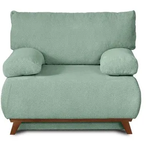 BESTMOBILIER Cristal - fauteuil - convertible avec coffre - en velours texturé - Bleu