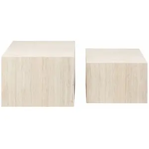 Comparateur de prix : LISA DESIGN Pueblo - lot de 2 tables basses - effet travertin - 58 et 50 cm TU