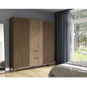 Comparateur de prix : BESTMOBILIER Portmore - armoire - bois - 185x192 cm - Bois