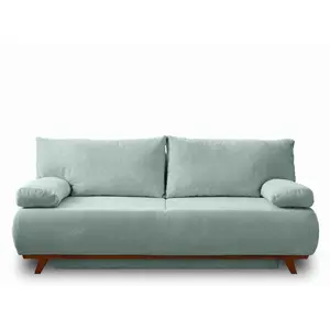 BESTMOBILIER Cristal - canapé 3 places - convertible avec coffre - en velours texturé - Bleu pas cher