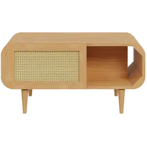 Comparateur de prix : BESTMOBILIER Mathilde - table basse - bois et cannage - 100 cm - Bois