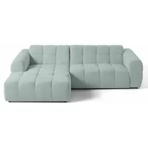 Comparateur de prix : Lisa Design Canapé d'angle gauche 4 places en tissu texturé bleu