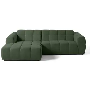 LISA DESIGN Ray - canapé d'angle gauche - 4 places - en tissu texturé - Vert