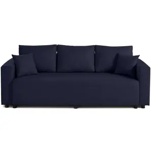 BESTMOBILIER Regala - canapé 3 places - convertible avec coffre - en tissu - Bleu pas cher