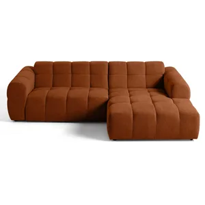 Comparateur de prix : LISA DESIGN Ray - canapé d'angle droit - 4 places - en tissu texturé - Rouille