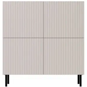 Comparateur de prix : BESTMOBILIER Timote - Buffet 3 portes - écru - 156 cm - Écru