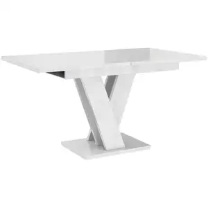 Comparateur de prix : BESTMOBILIER Xandriel - table à manger extensible - blanc - 120 à 160 cm - Blanc