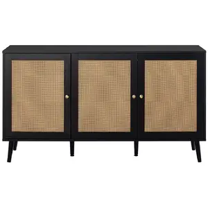 BESTMOBILIER Goto - buffet bas - noir - 140 cm - Noir pas cher